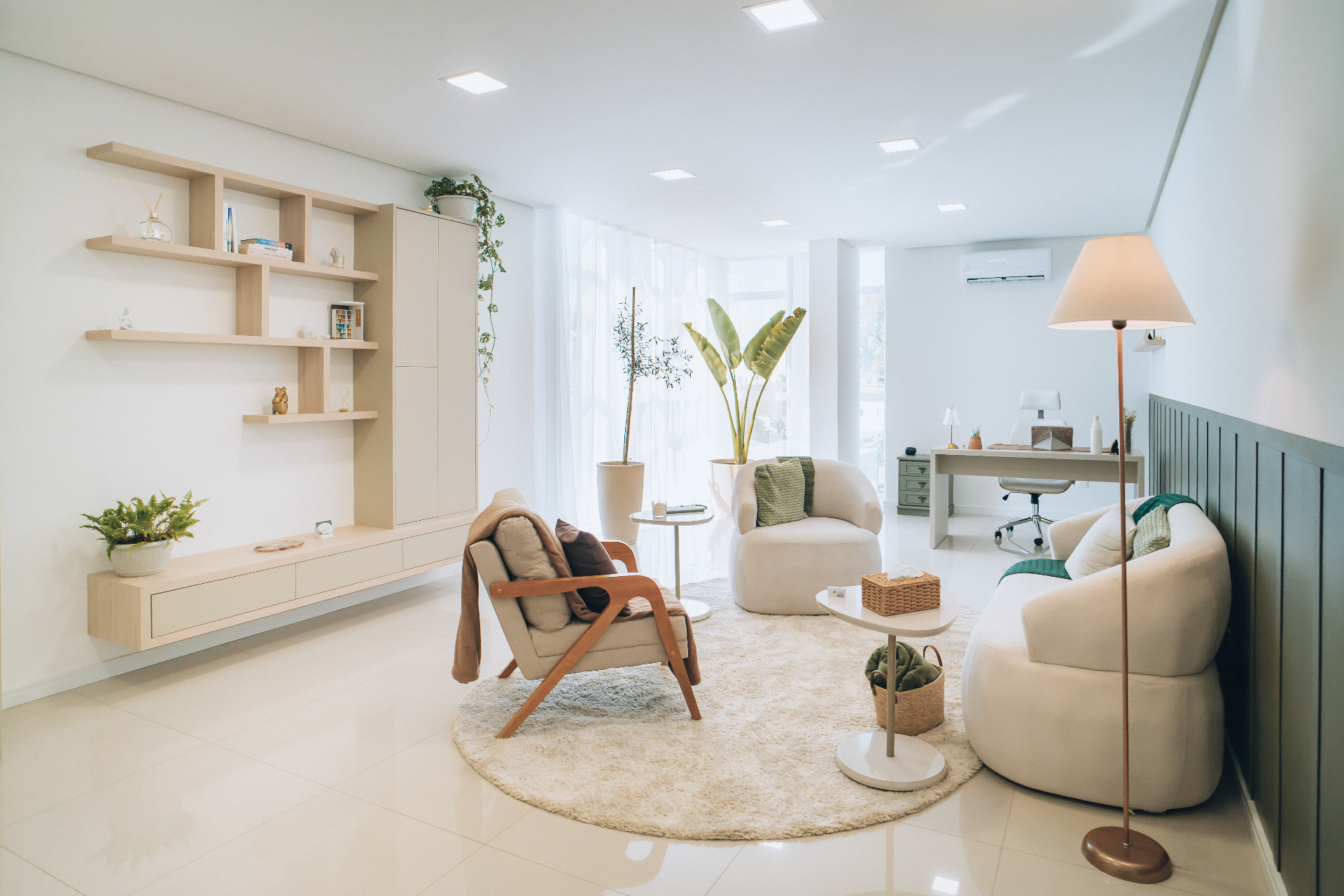 Sala de atendimento com luz suave